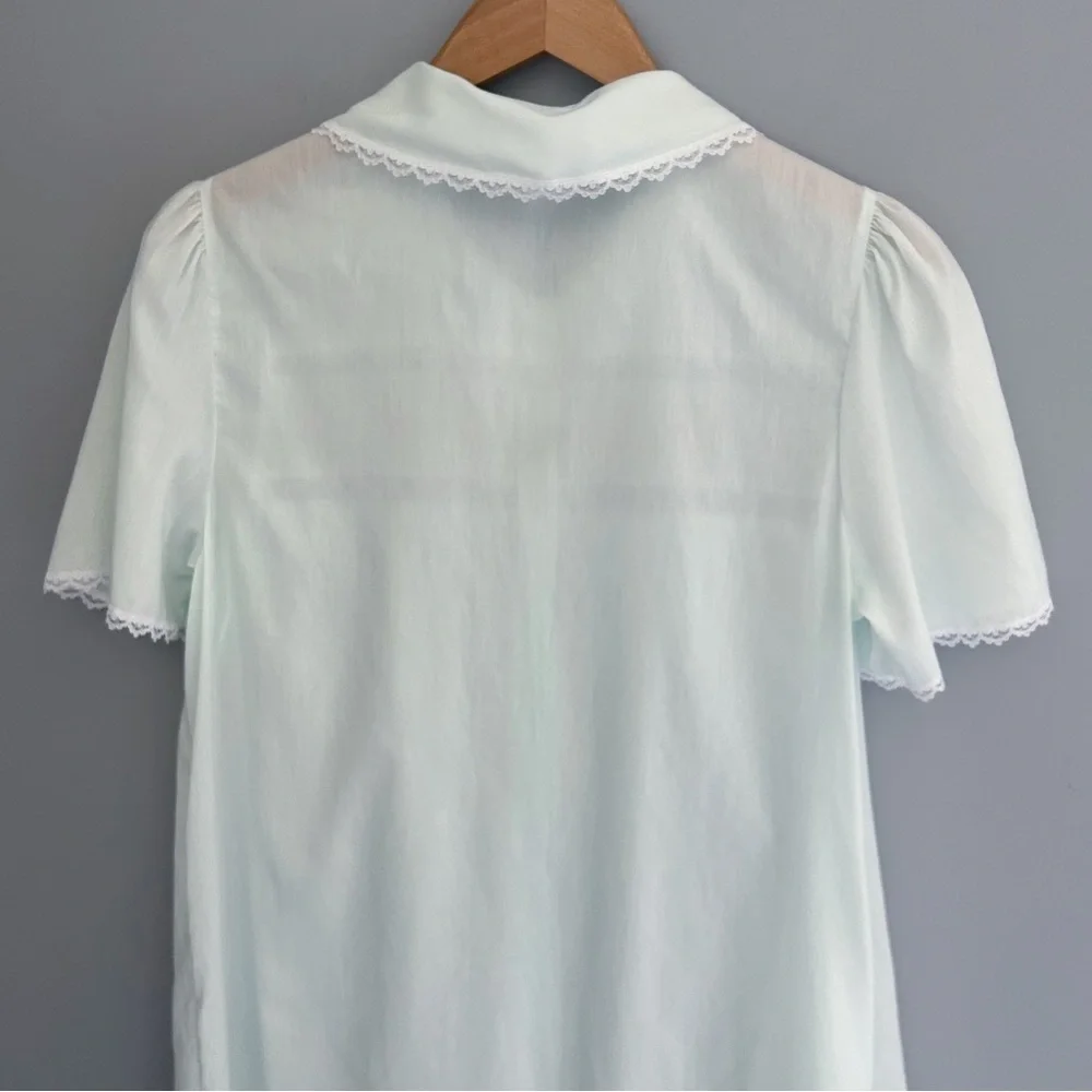 🌷 VINTAGE 60’s Character Nightgown Light Green Embroidered - Picture 6 of 7